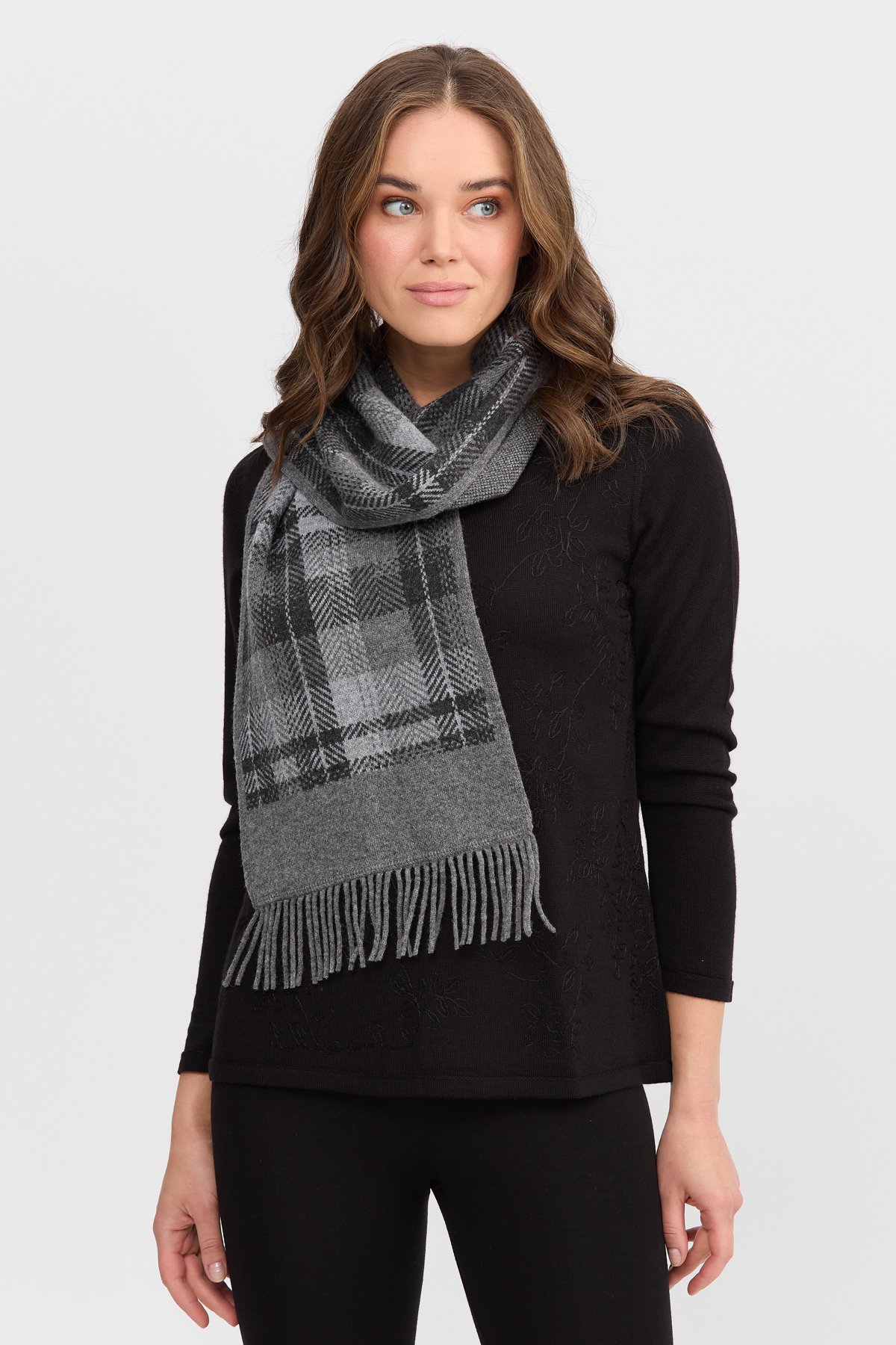 22140Женский шерстяной шарф КОПЧЕНЫЙ