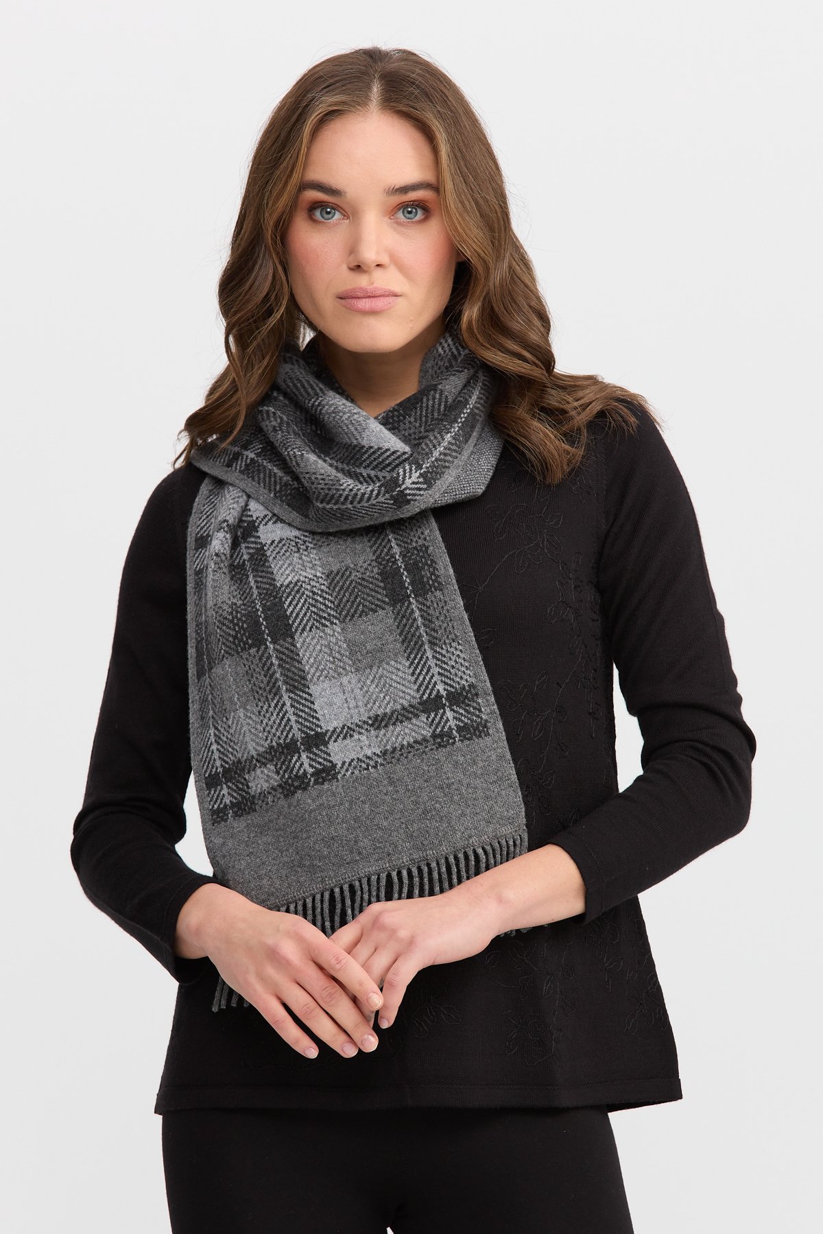 22140Женский шерстяной шарф КОПЧЕНЫЙ