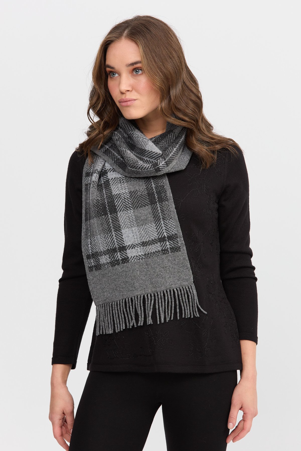 22140Женский шерстяной шарф КОПЧЕНЫЙ