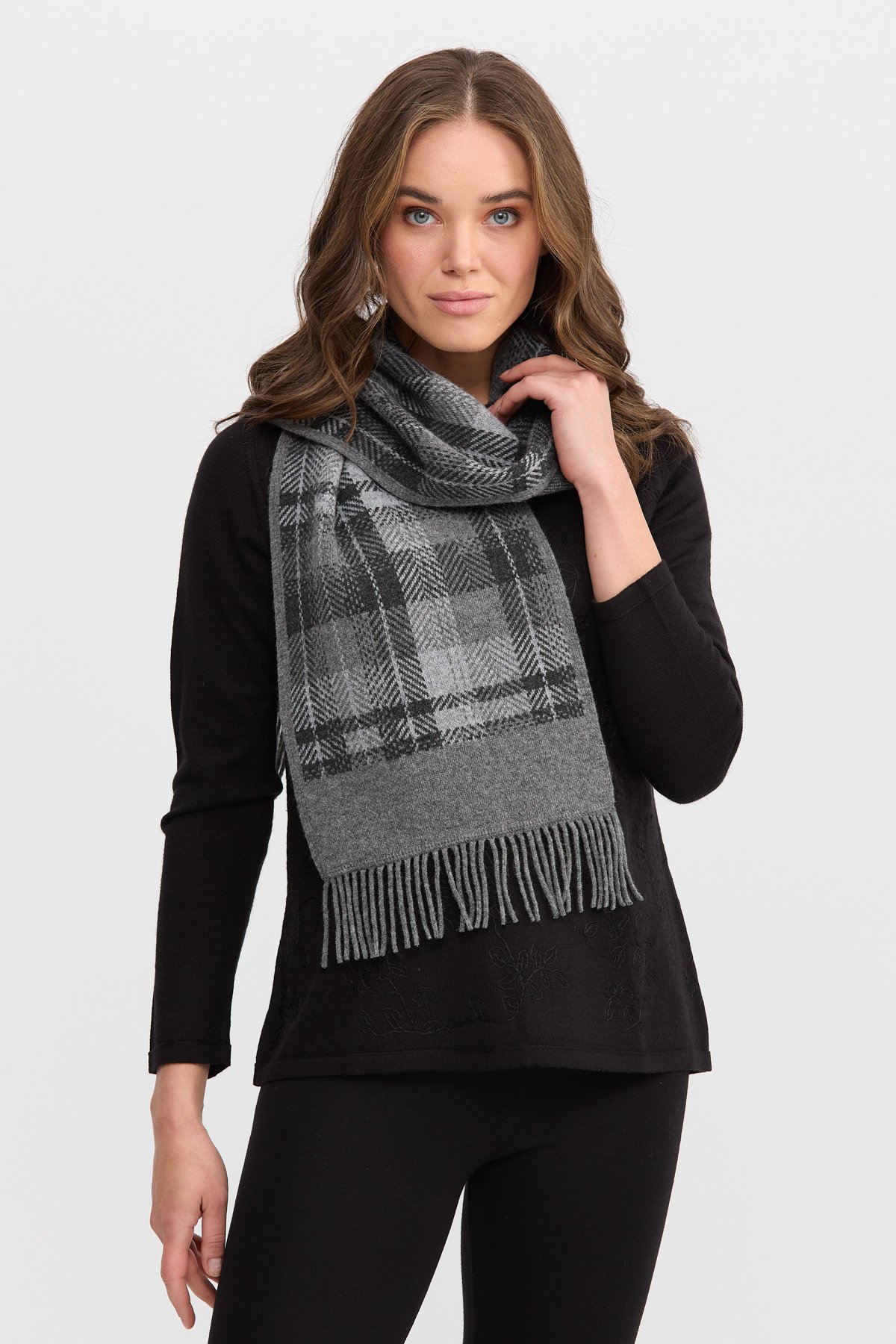 22140Женский шерстяной шарф КОПЧЕНЫЙ