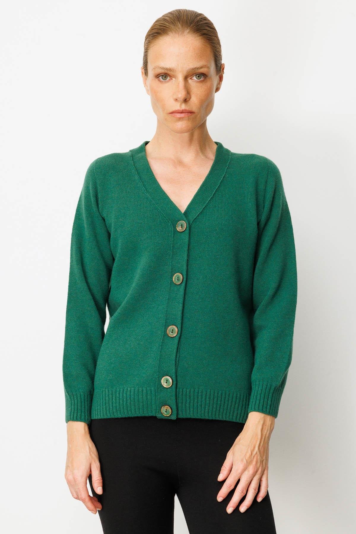 25222Kadın V Yaka Kısa Yün Hırka Ö.Başı