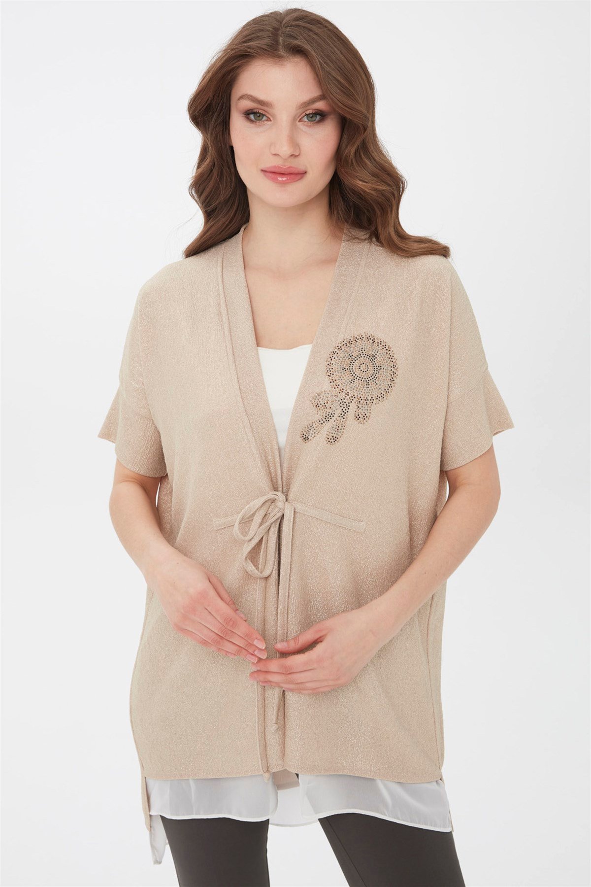 21780Kadın Yazlık Ceket Gold