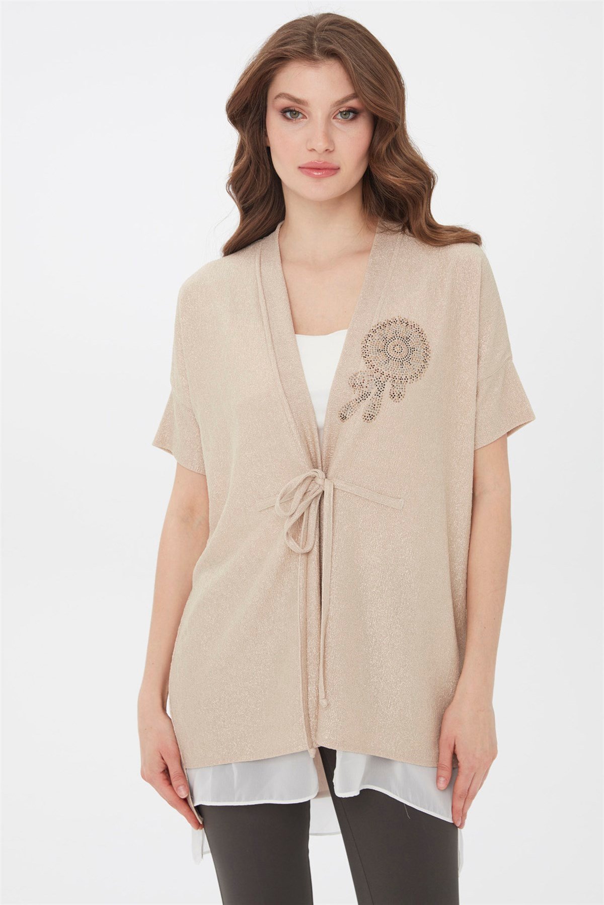 21780Kadın Yazlık Ceket Gold