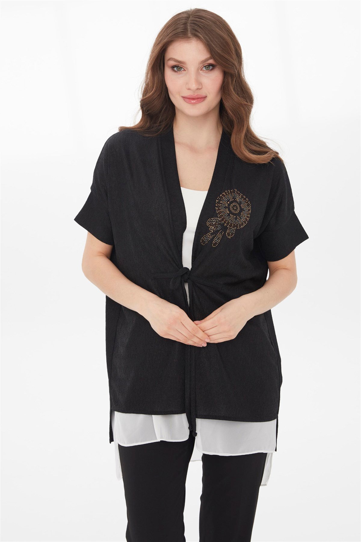 21780Kadın Yazlık Ceket Siyah