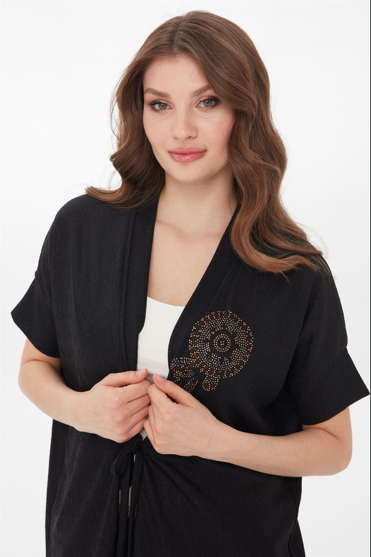 21780Kadın Yazlık Ceket Siyah