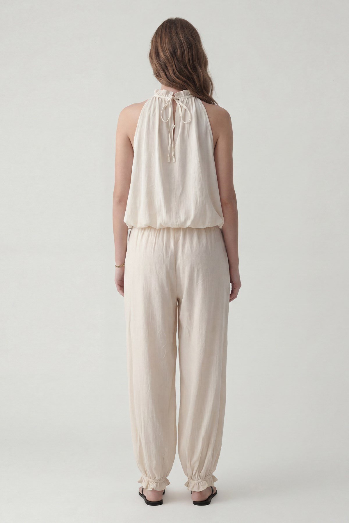 Antioch Bej 100% Lyocell Bluz Pantolon Takım