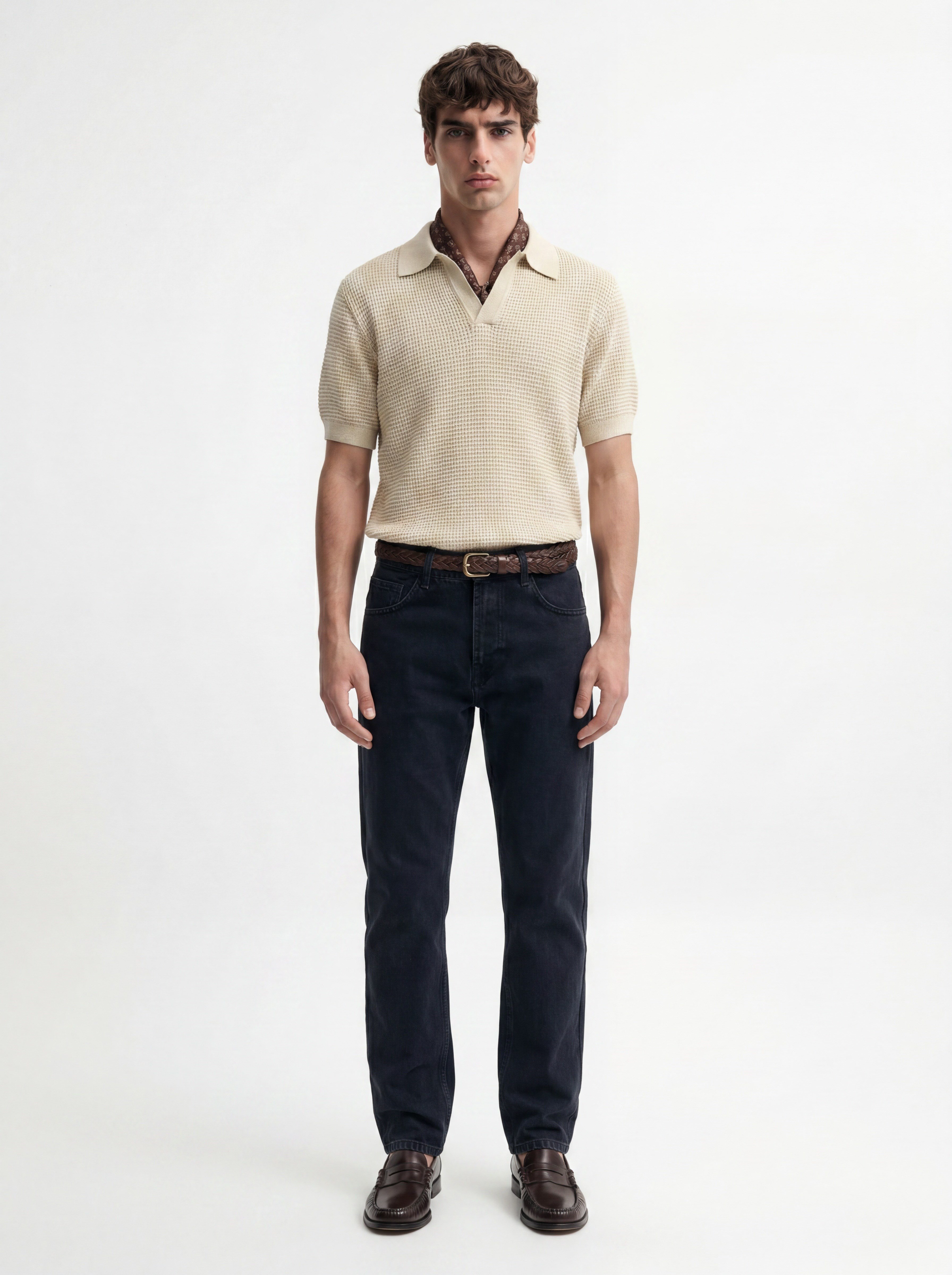 Antioch Bej Dokulu Polo Yaka Erkek T-Shirt