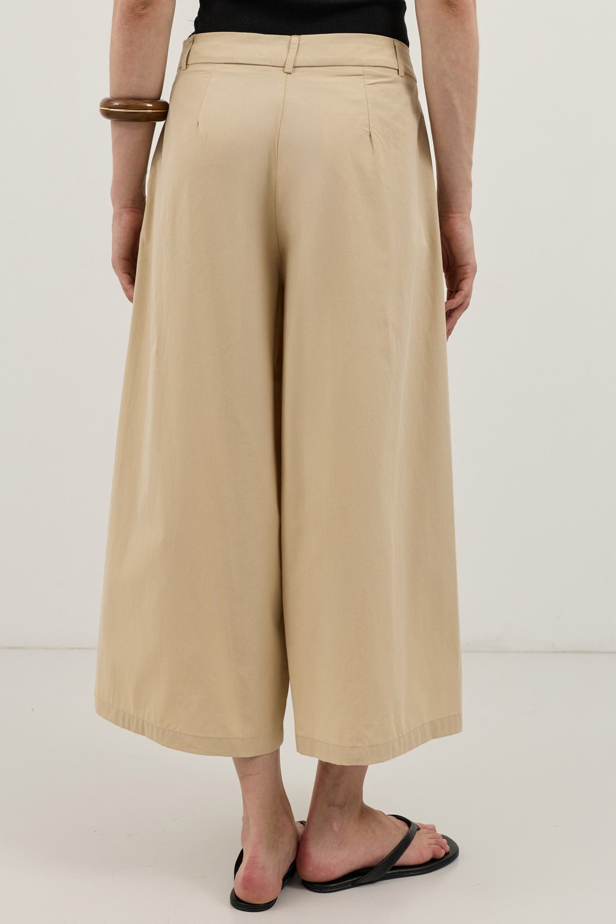 Antioch Bej Pileli Culotte Pantolon