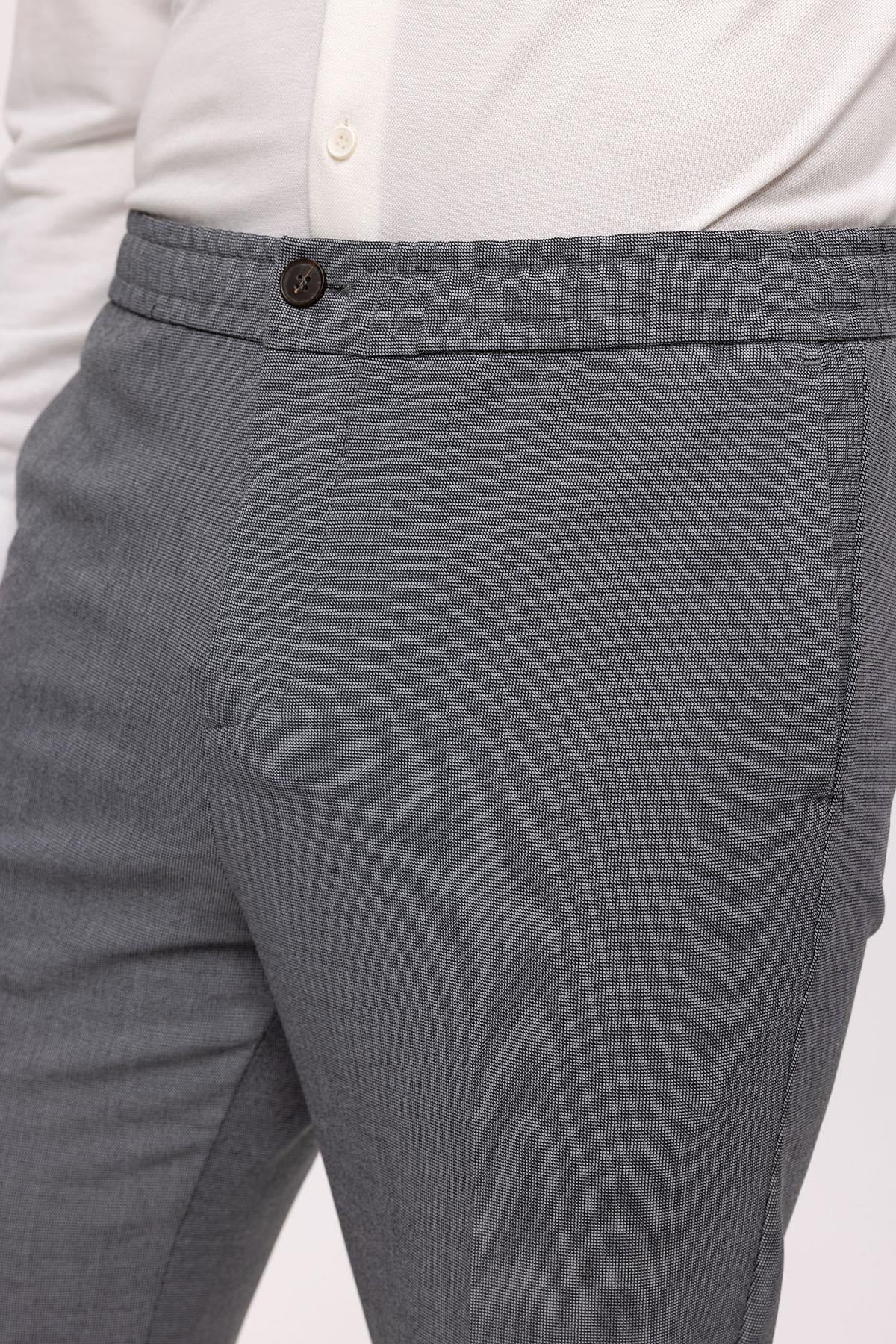 Regular Fit Men's Trousers with Elastic Waist