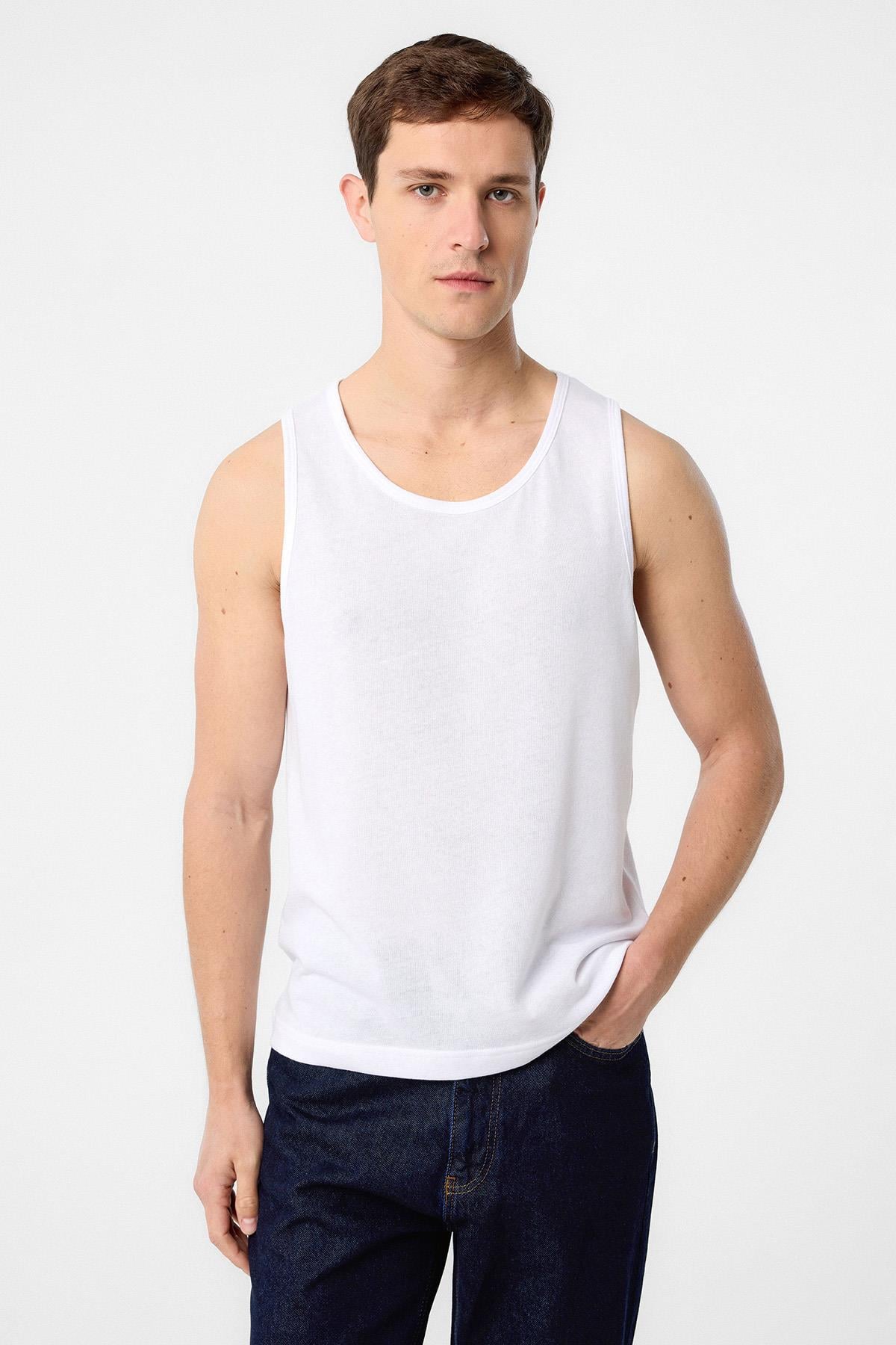 Antioch Beyaz Basic Erkek Atlet