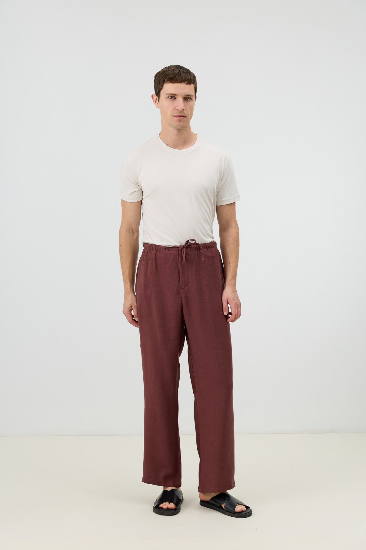 Antioch Bordo Modal Karışımlı Relaxed Erkek Pantolon