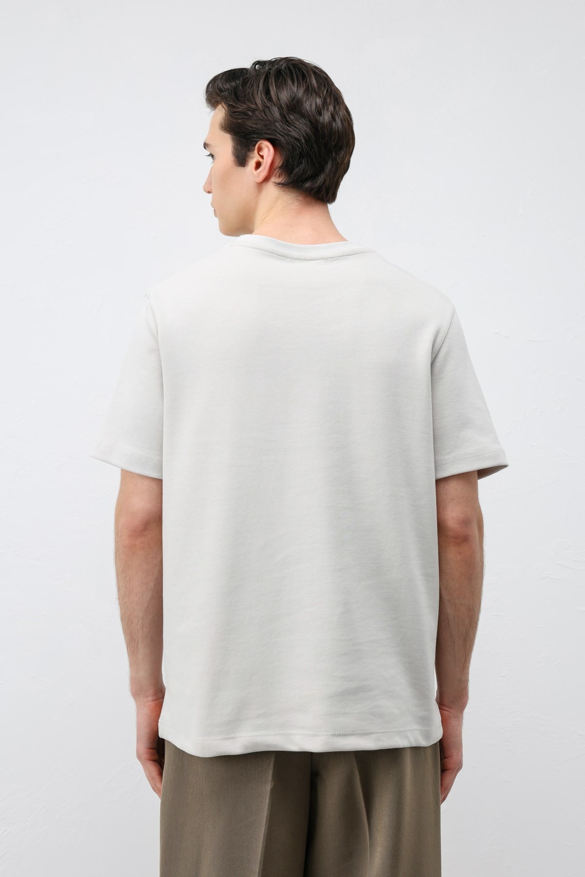 Antioch Buz Gri Regular Fit Basic Erkek T-Shirt
