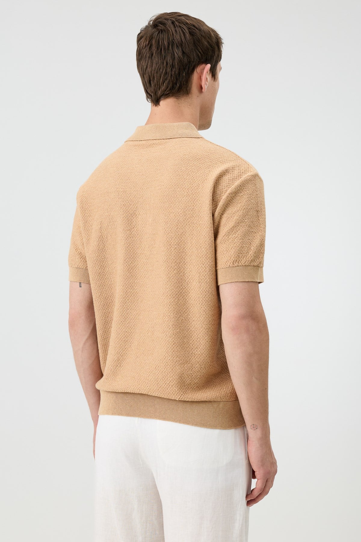 Antioch Camel Dokulu Polo Yaka Triko Erkek T-Shirt