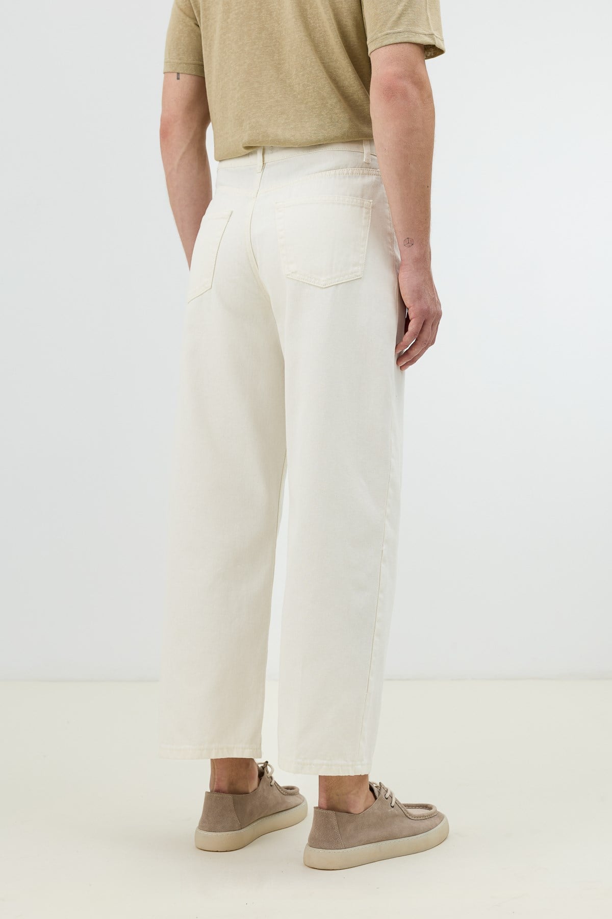 Antioch Ekru Basic Relax Fit Erkek Kot Pantolon