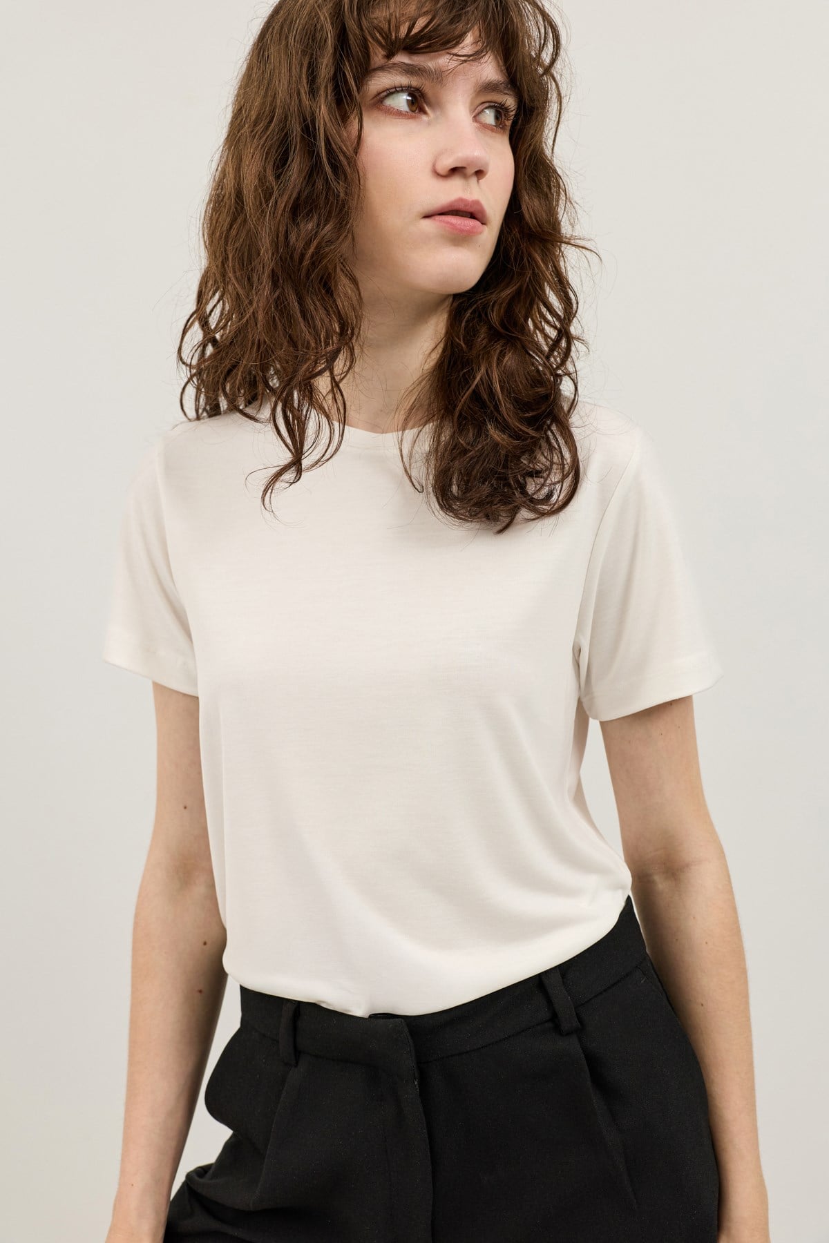 Antioch Ekru Modal Karışımlı T-Shirt