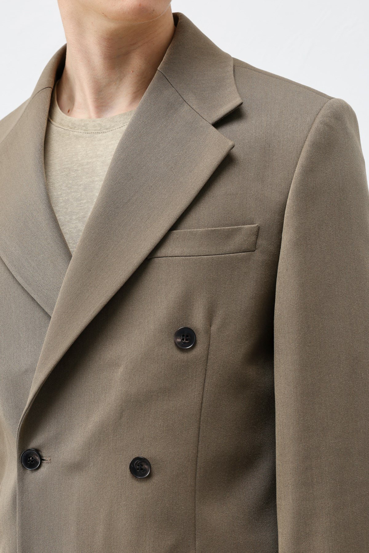 Antioch Haki Relax Fit Kruvaze Erkek Blazer Ceket