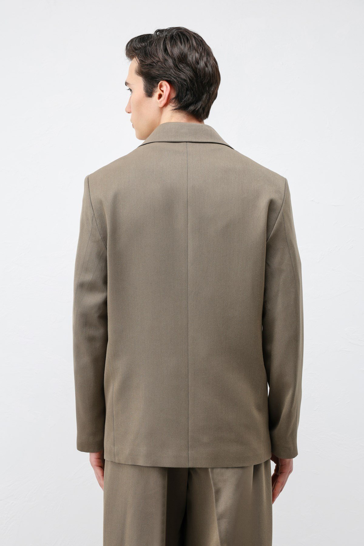 Antioch Haki Relax Fit Kruvaze Erkek Blazer Ceket