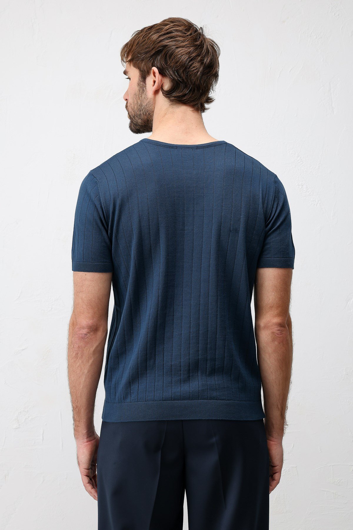 Antioch İndigo Dokulu Erkek Triko T-Shirt