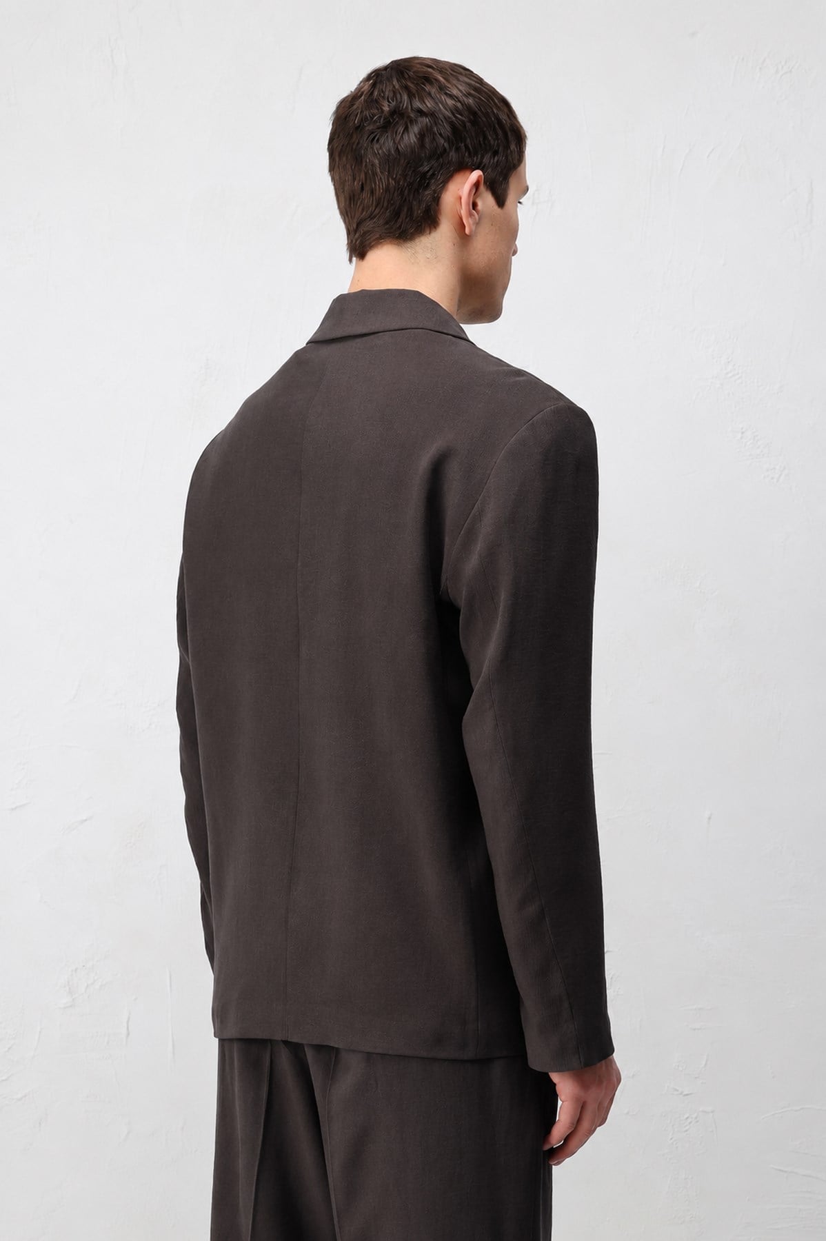 Antioch Koyu Kahve Modal Karışımlı Relaxed Fit Erkek Blazer Ceket