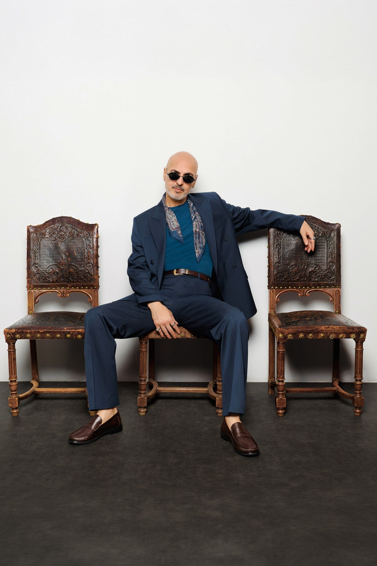 Men's Double-Breasted Striped Suit