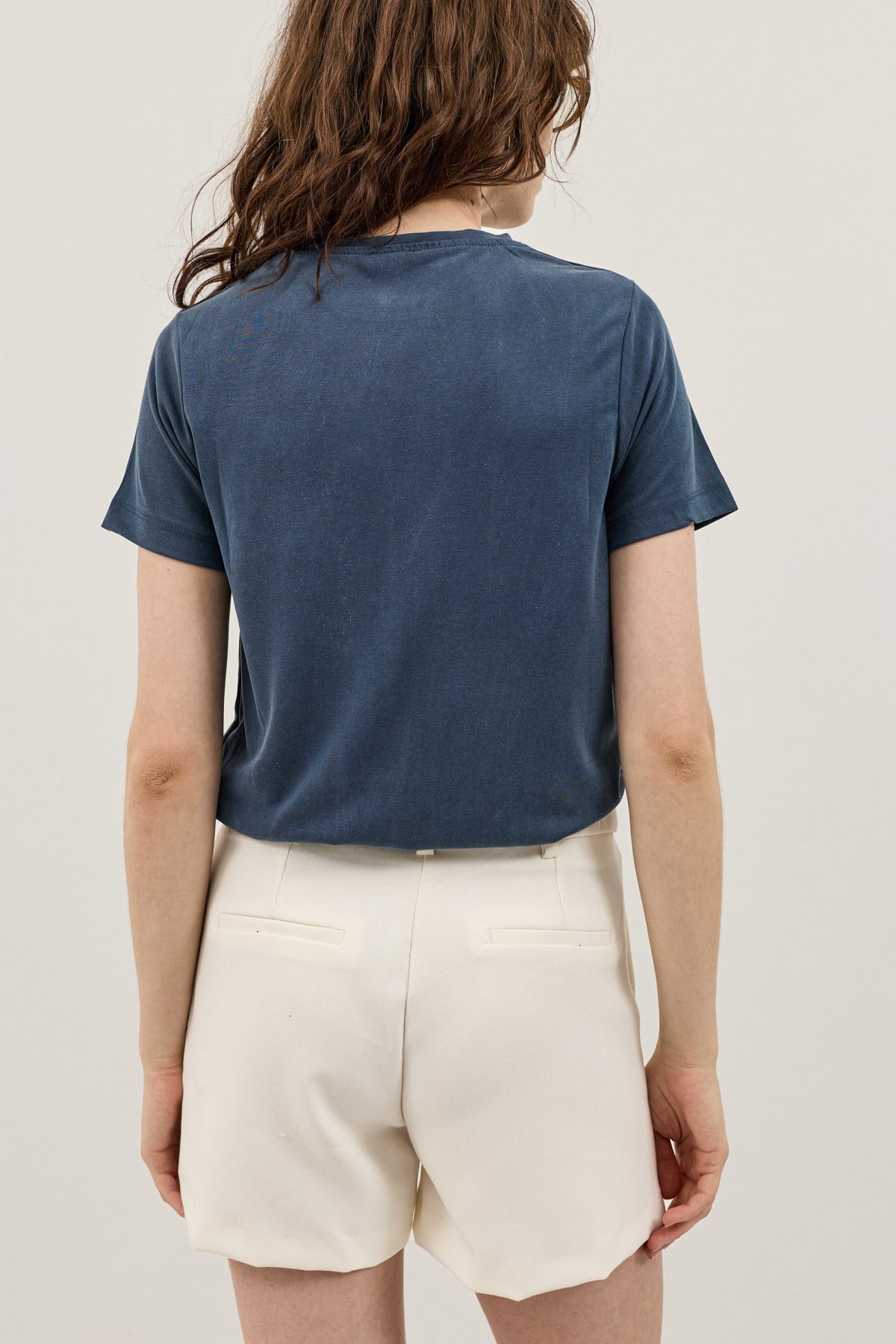 Antioch Lacivert Modal Karışımlı T-Shirt