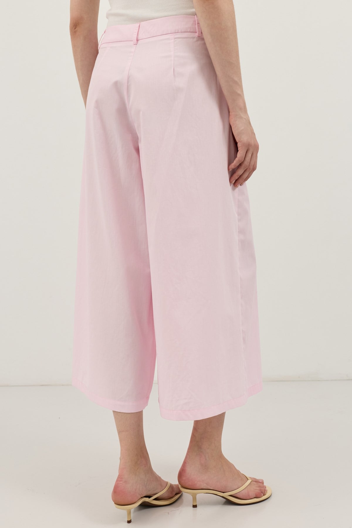 Antioch Pembe Pileli Culotte Pantolon