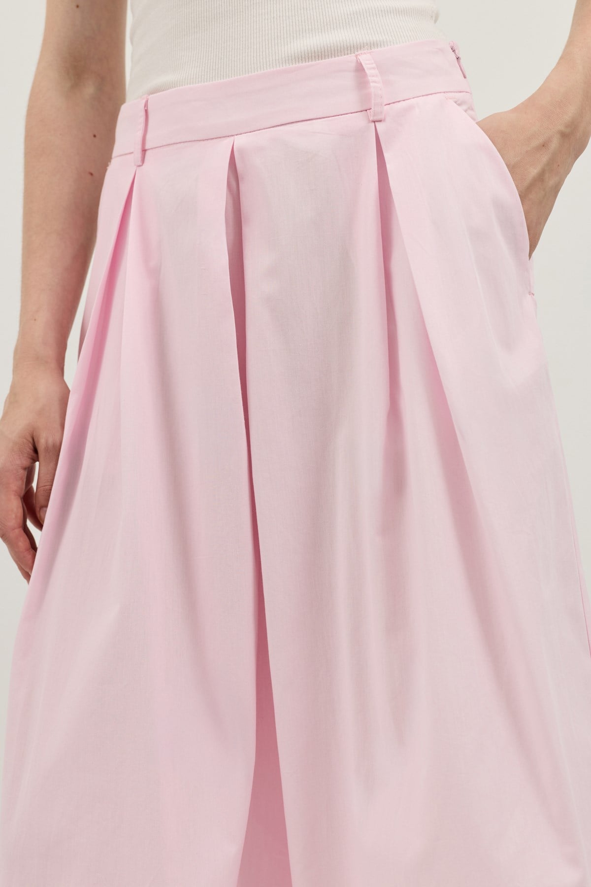Antioch Pembe Pileli Culotte Pantolon