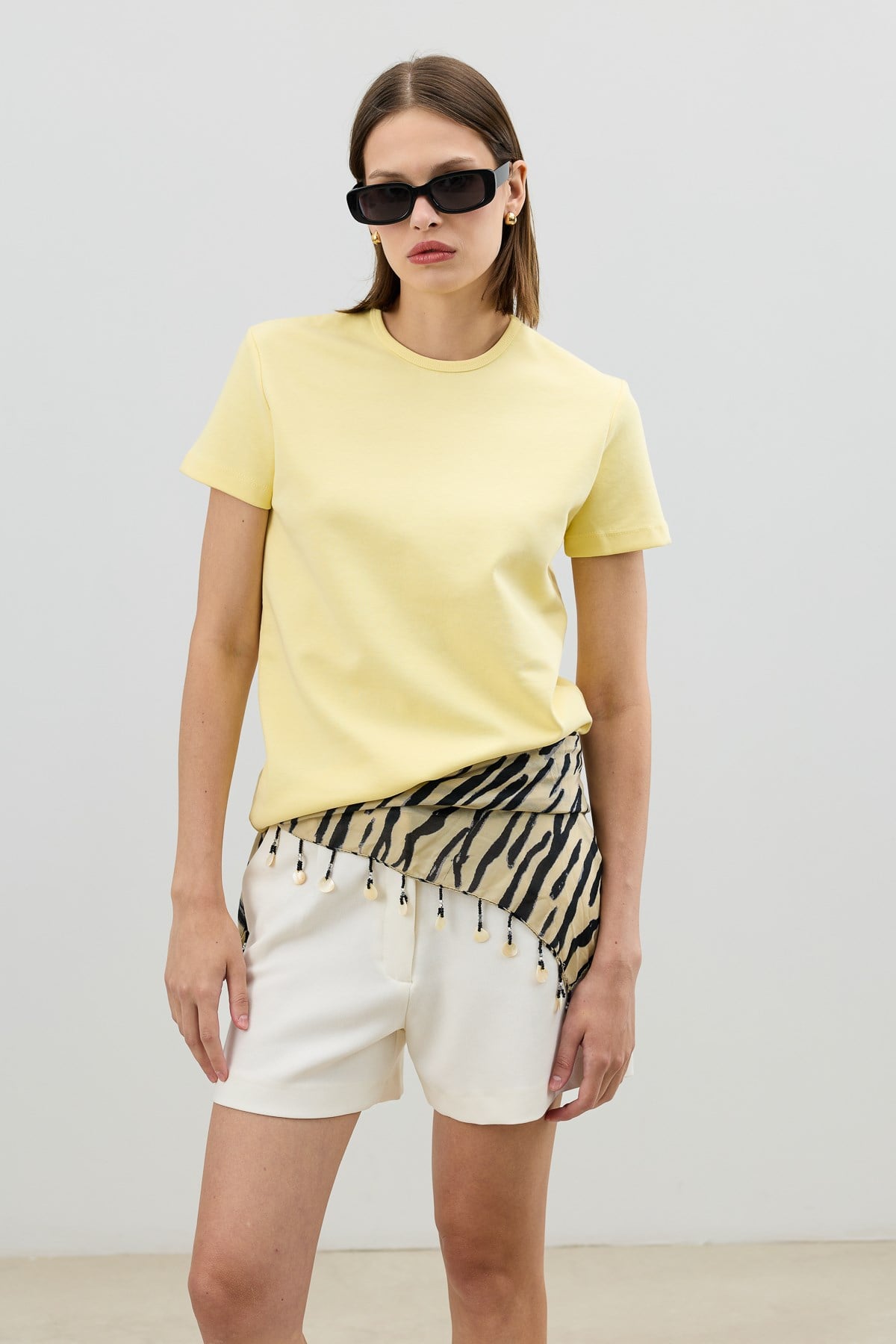 Antioch Sarı Basic Kadın T-Shirt
