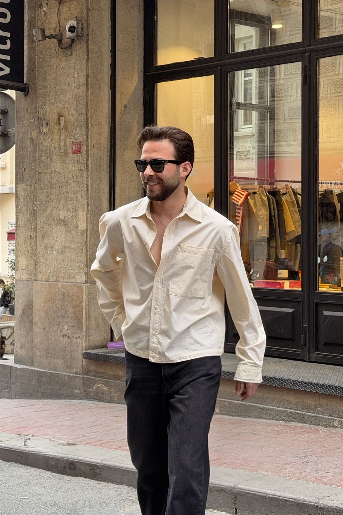 Antioch Sarı Boxy Fit Erkek Gömlek