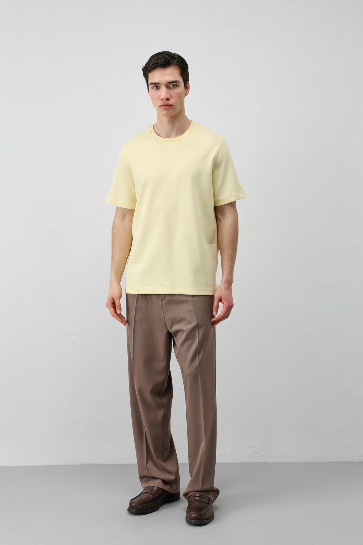 Antioch Sarı Regular Fit Basic Erkek T-Shirt