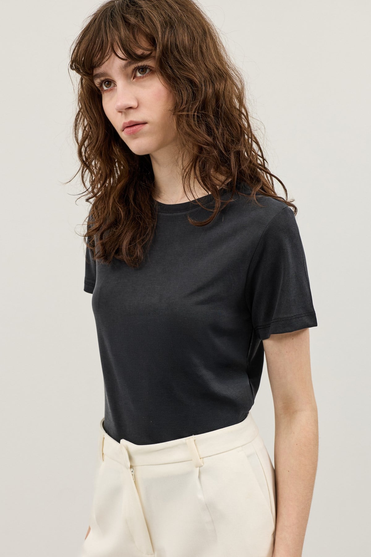 Antioch Siyah Modal Karışımlı T-Shirt