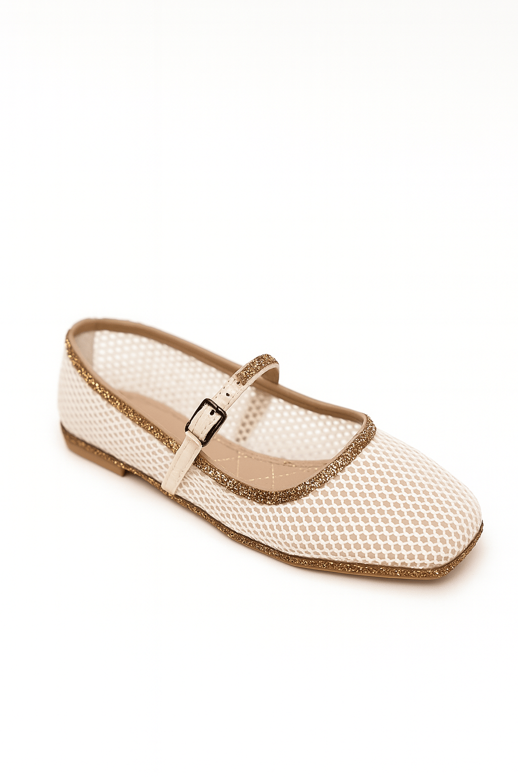 Abil Kristal Taşlı Babet Bej - WOMAN SHOES