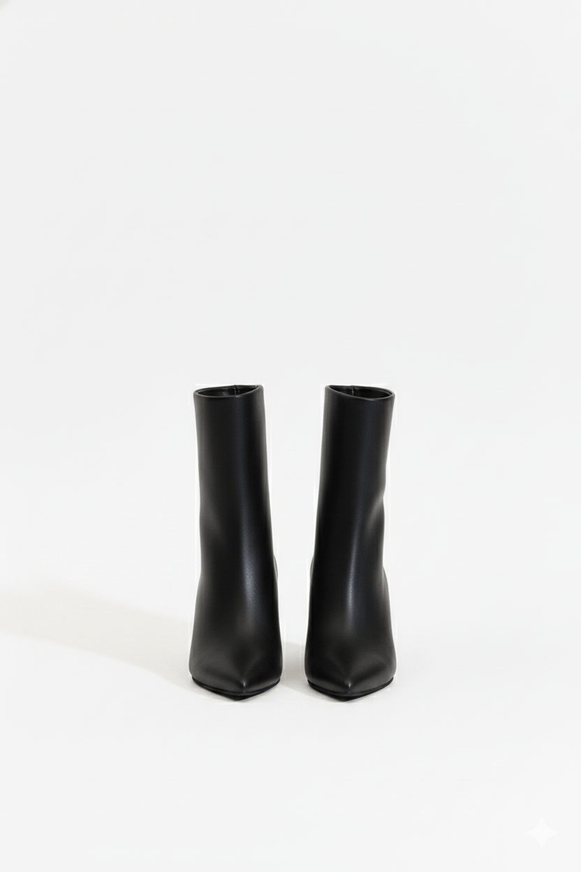 Albam İnce Topuk Bot Siyah - Topuklu Bot