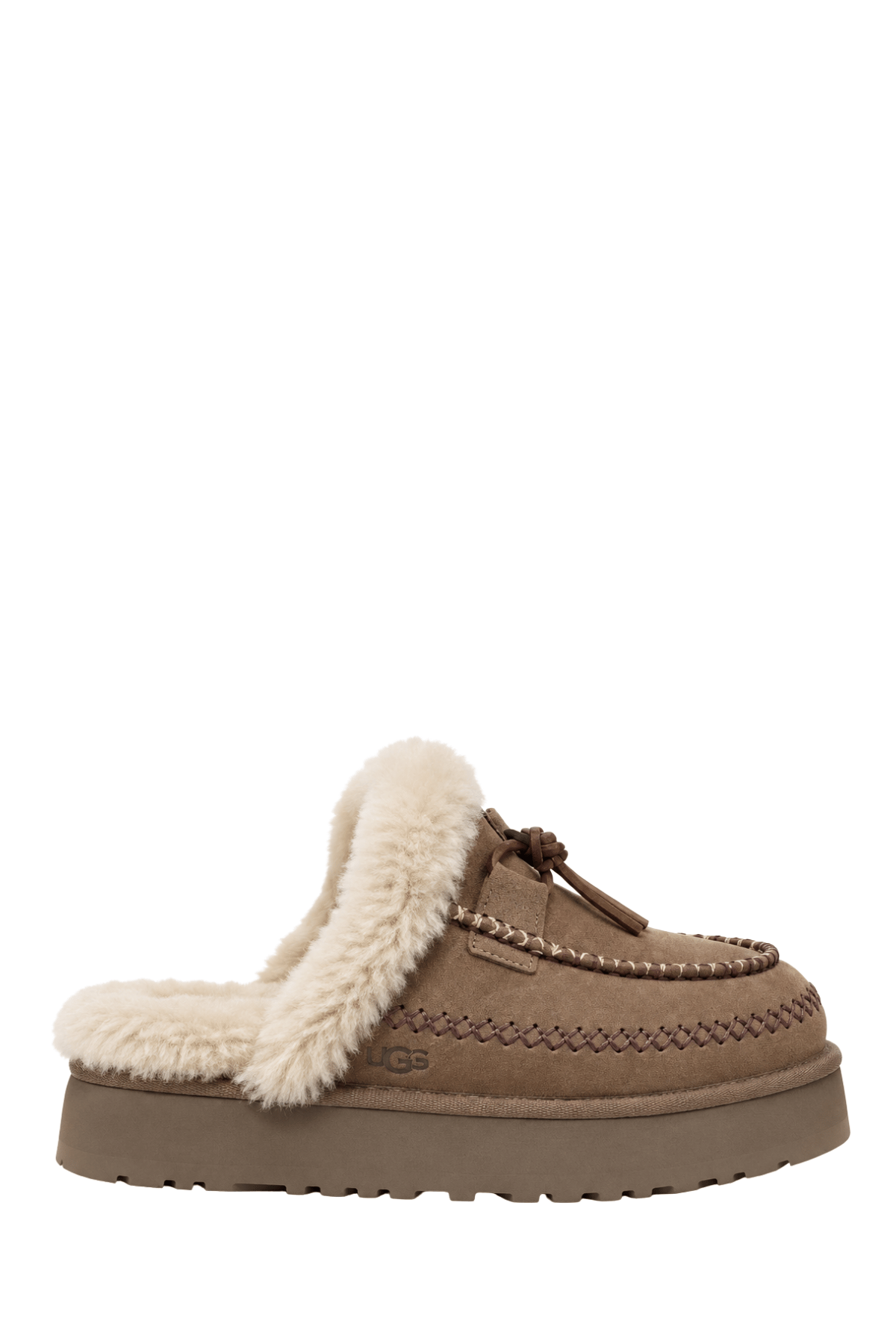 Alpine Kürklü Platform Taban Terlik Vizon - Kışlık Terlik