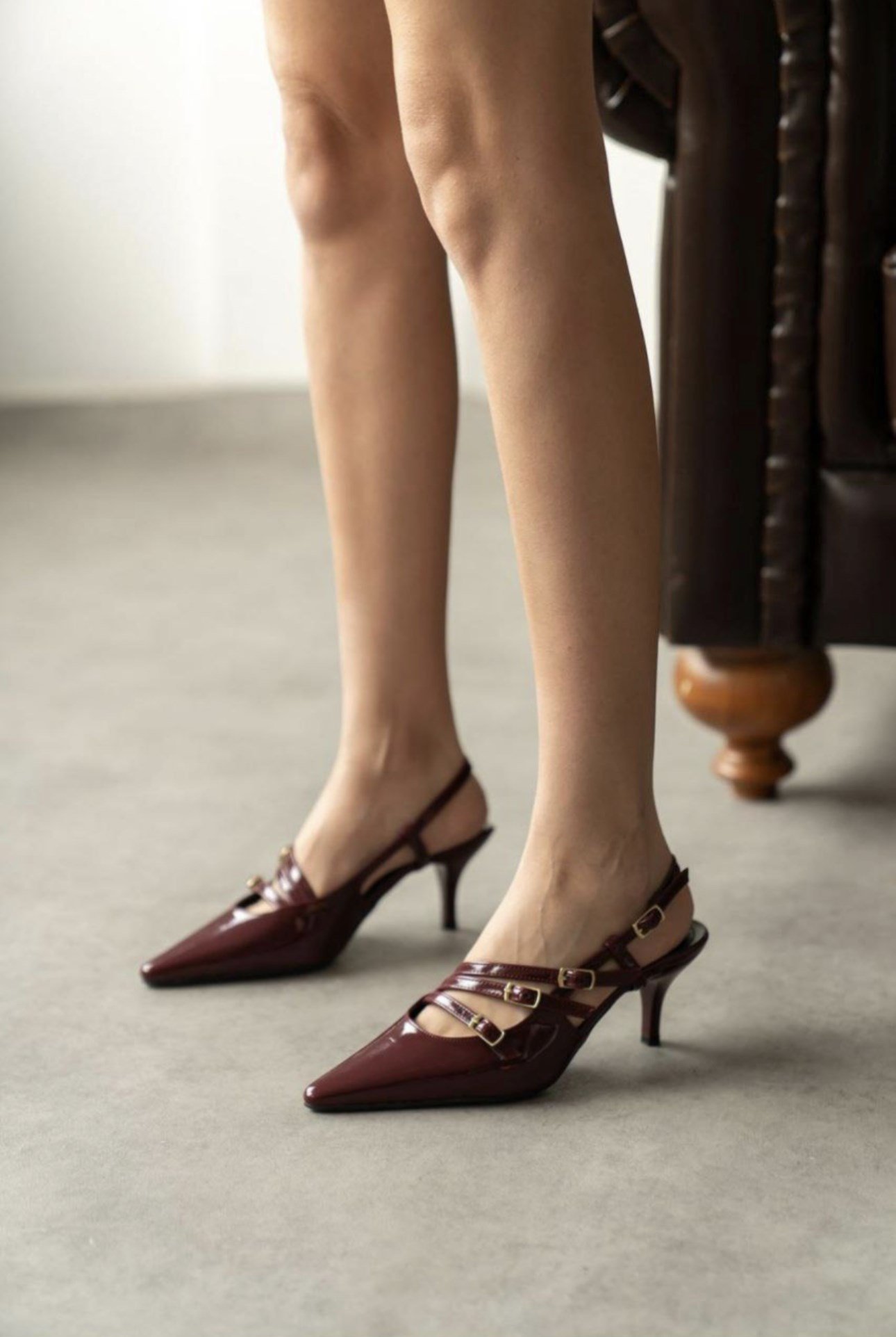 Anisa Topuklu Stiletto Bordo - Stiletto