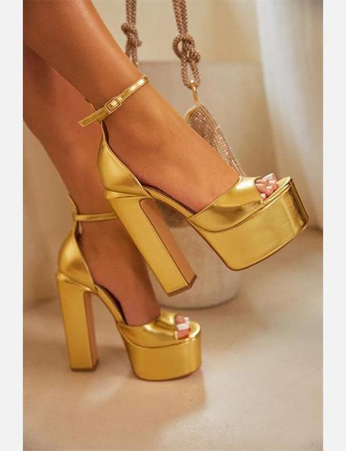 Arani Platform Topuklu Ayakkabı Gold - WOMAN SHOES