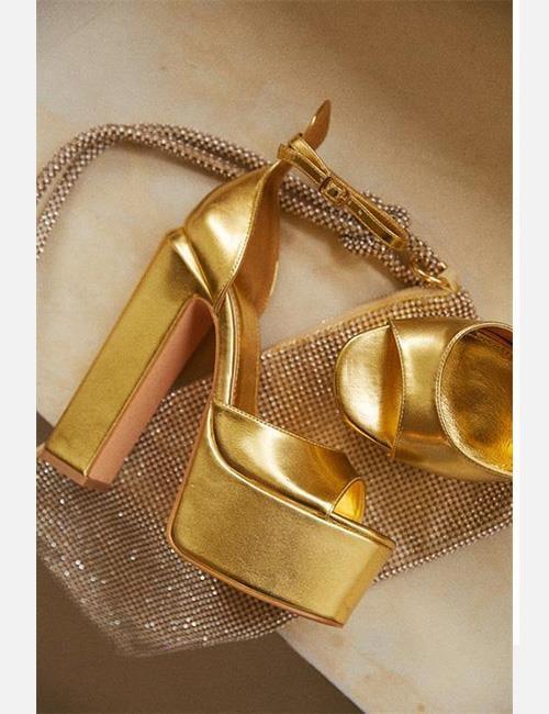 Arani Platform Topuklu Ayakkabı Gold - WOMAN SHOES