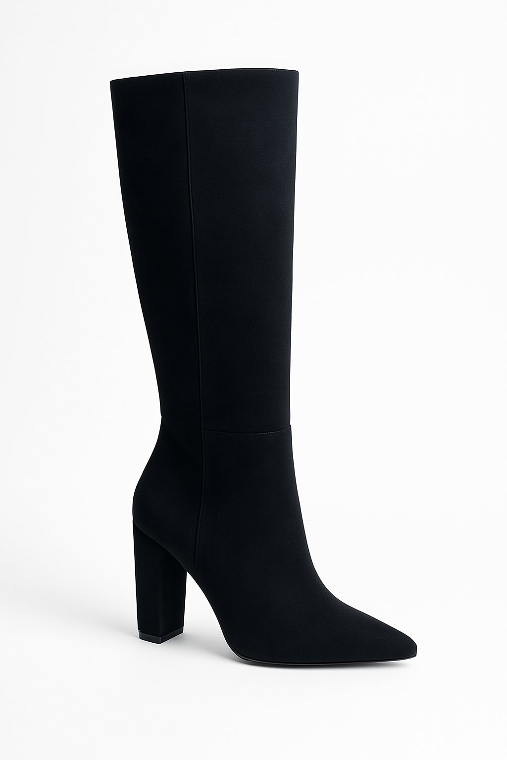 Arelia Süet Kalın Topuklu Çizme Siyah - 
