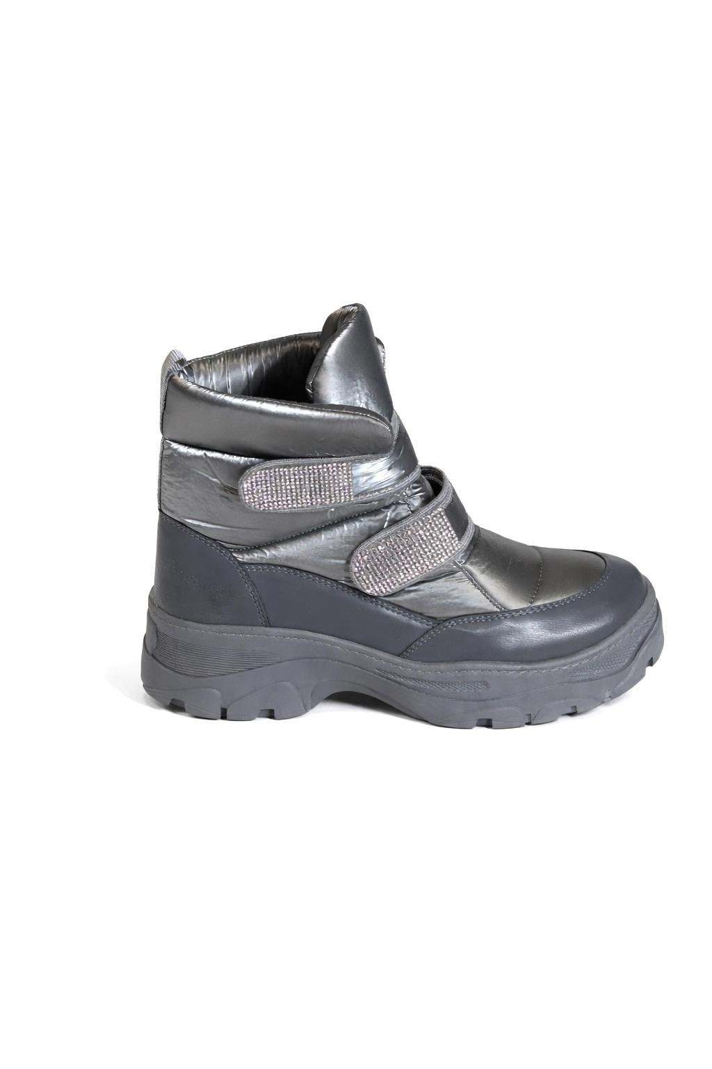 Aurora Luxe Snow Bot Gri - Düz Bot