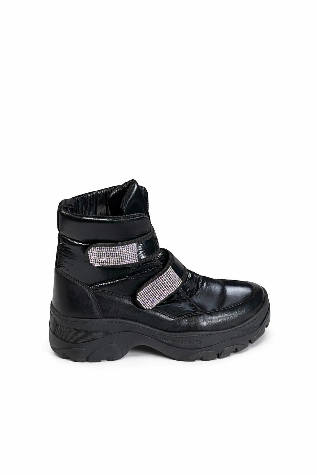 Aurora Luxe Snow Bot Siyah - Düz Bot