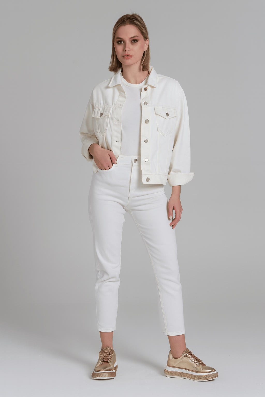 Avani Kristal Taşlı Spor Ayakkabı Gold - WOMAN SHOES