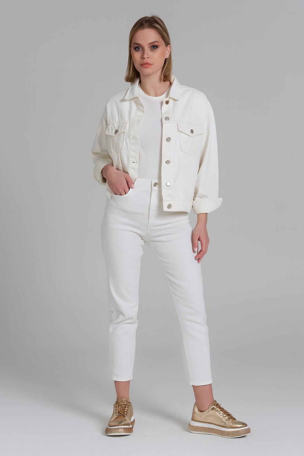 Avani Kristal Taşlı Spor Ayakkabı Gold - Spor Ayakkabı