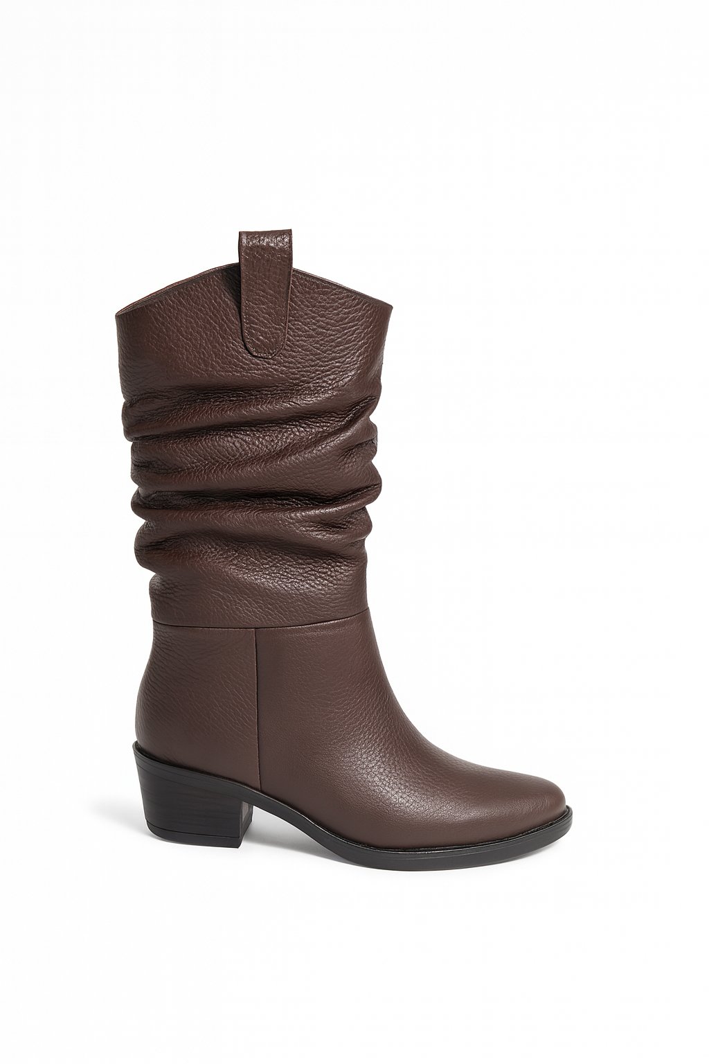 Battu Hakiki Deri Çizme Kahverengi - Cowboy Çizme