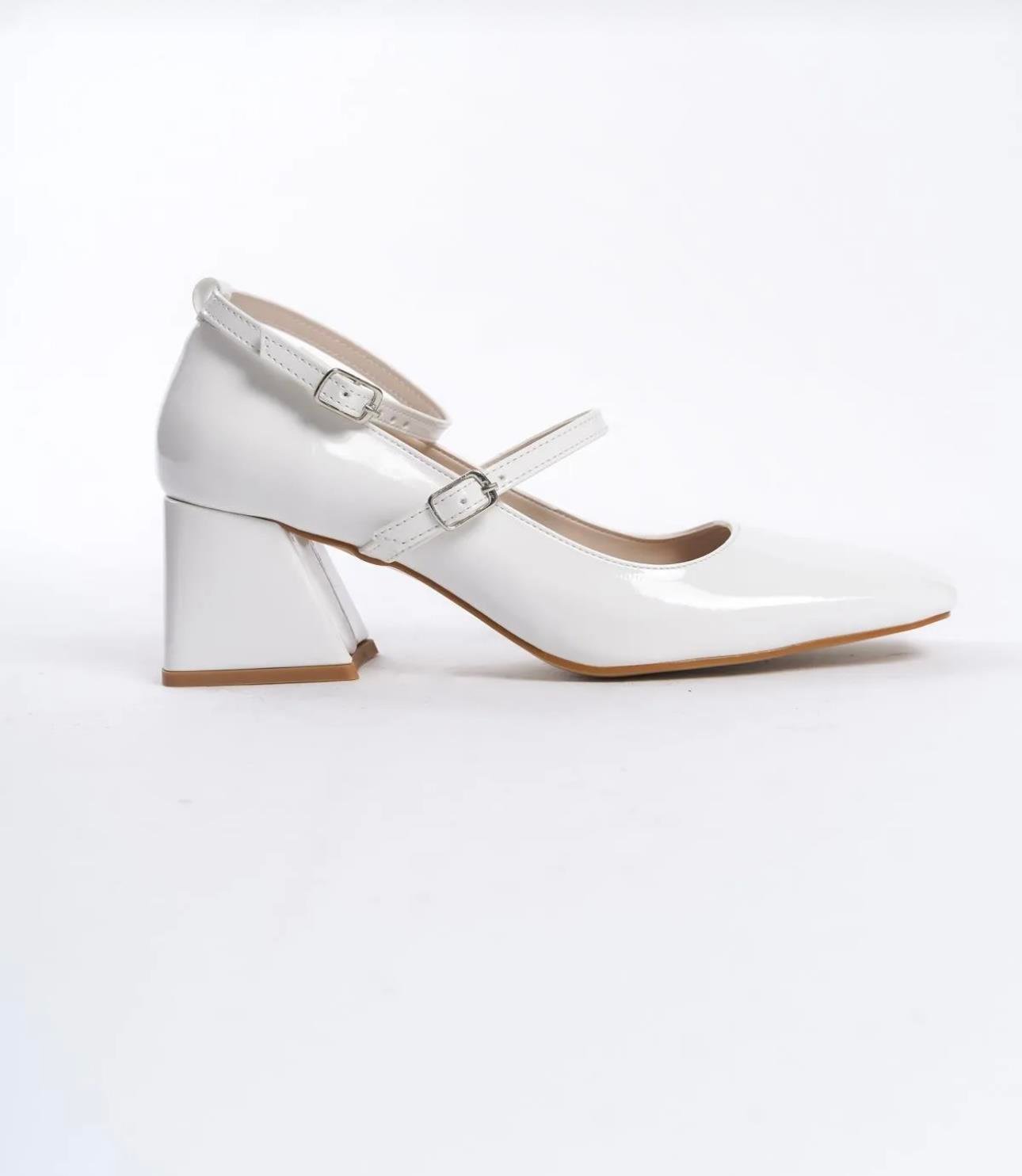 Beny Topuklu Babet Beyaz - KADIN AYAKKABI