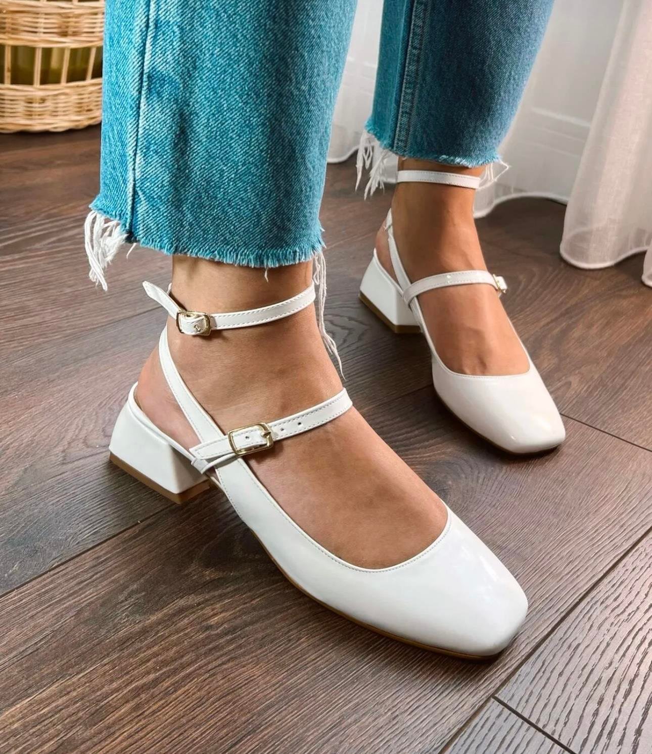 Beny Topuklu Babet Beyaz - KADIN AYAKKABI