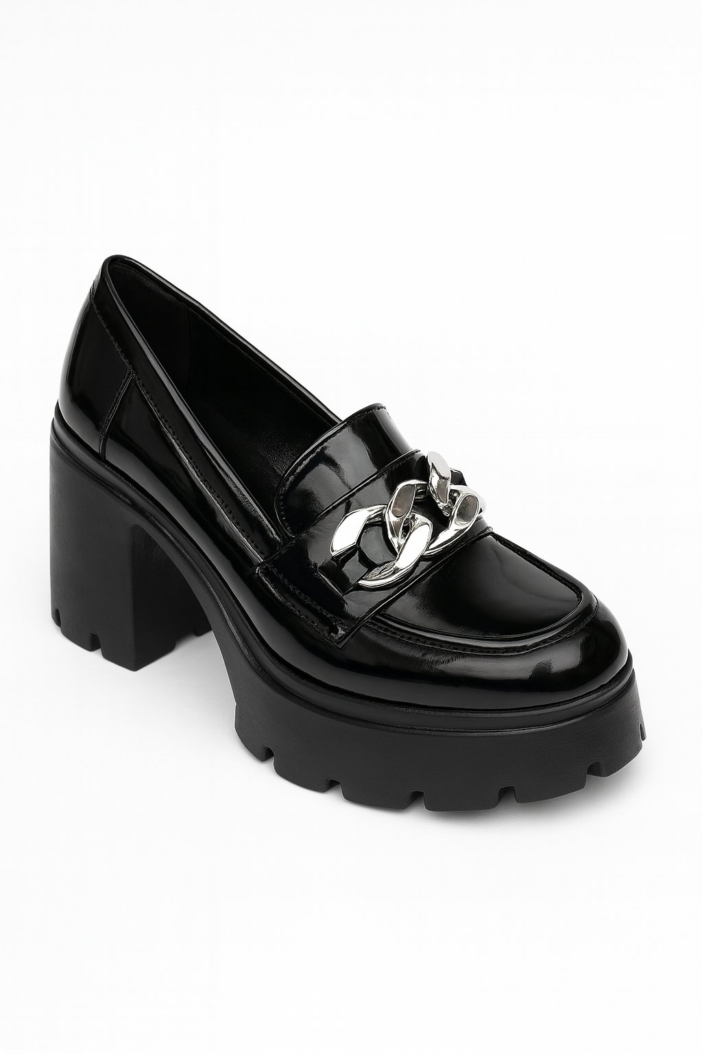 Bessy Topuklu Rugan Loafer Siyah - Loafer
