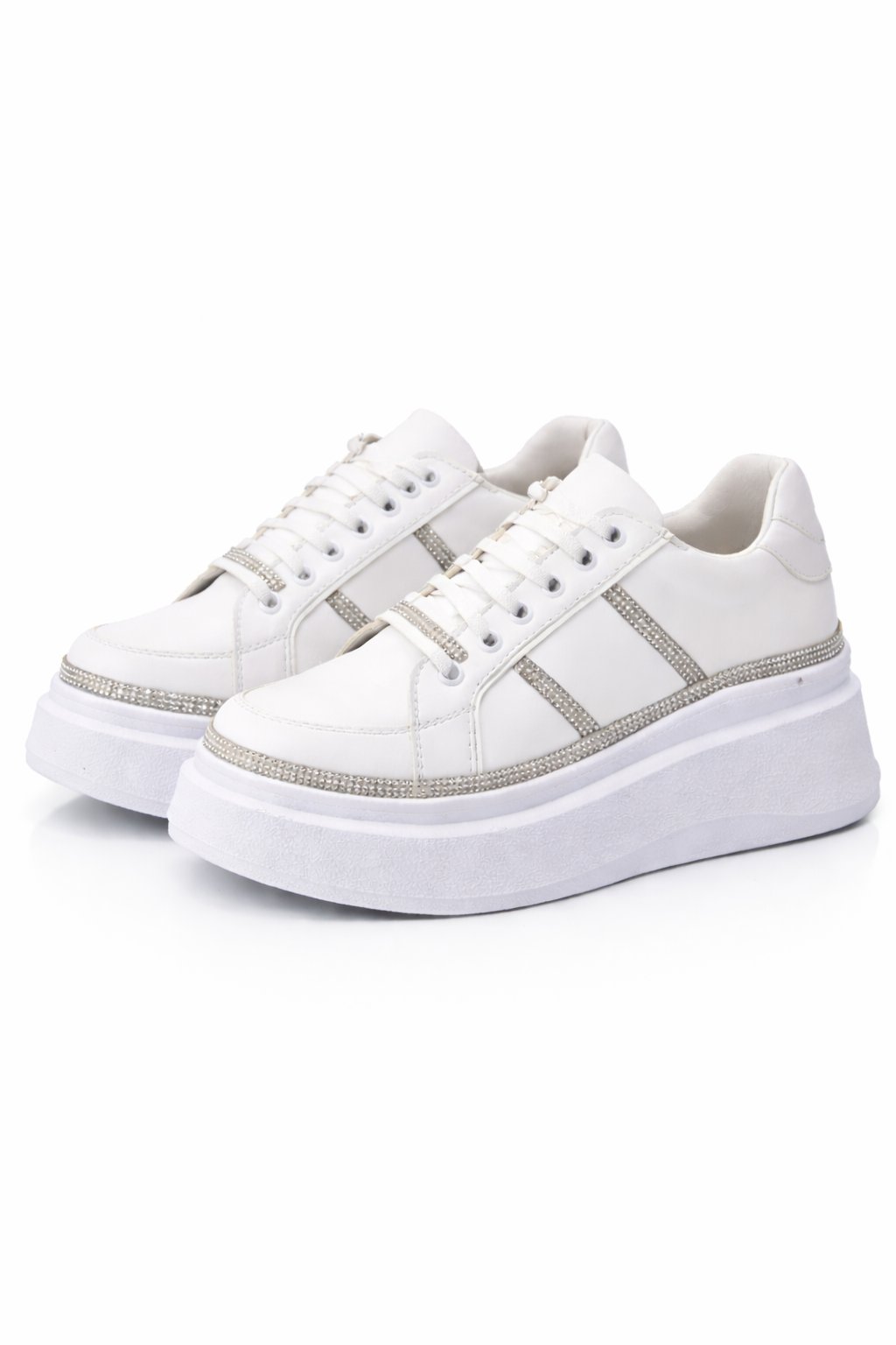 Bird Kristal Taşlı Spor Ayakkabı Beyaz - Spor Ayakkabı