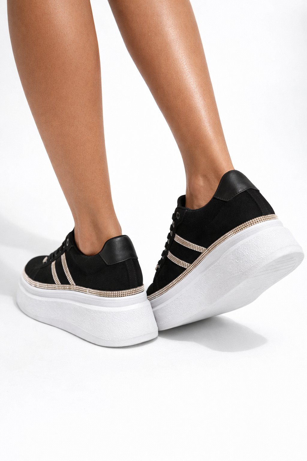 Bird Kristal Taşlı Spor Ayakkabı Siyah - Spor Ayakkabı