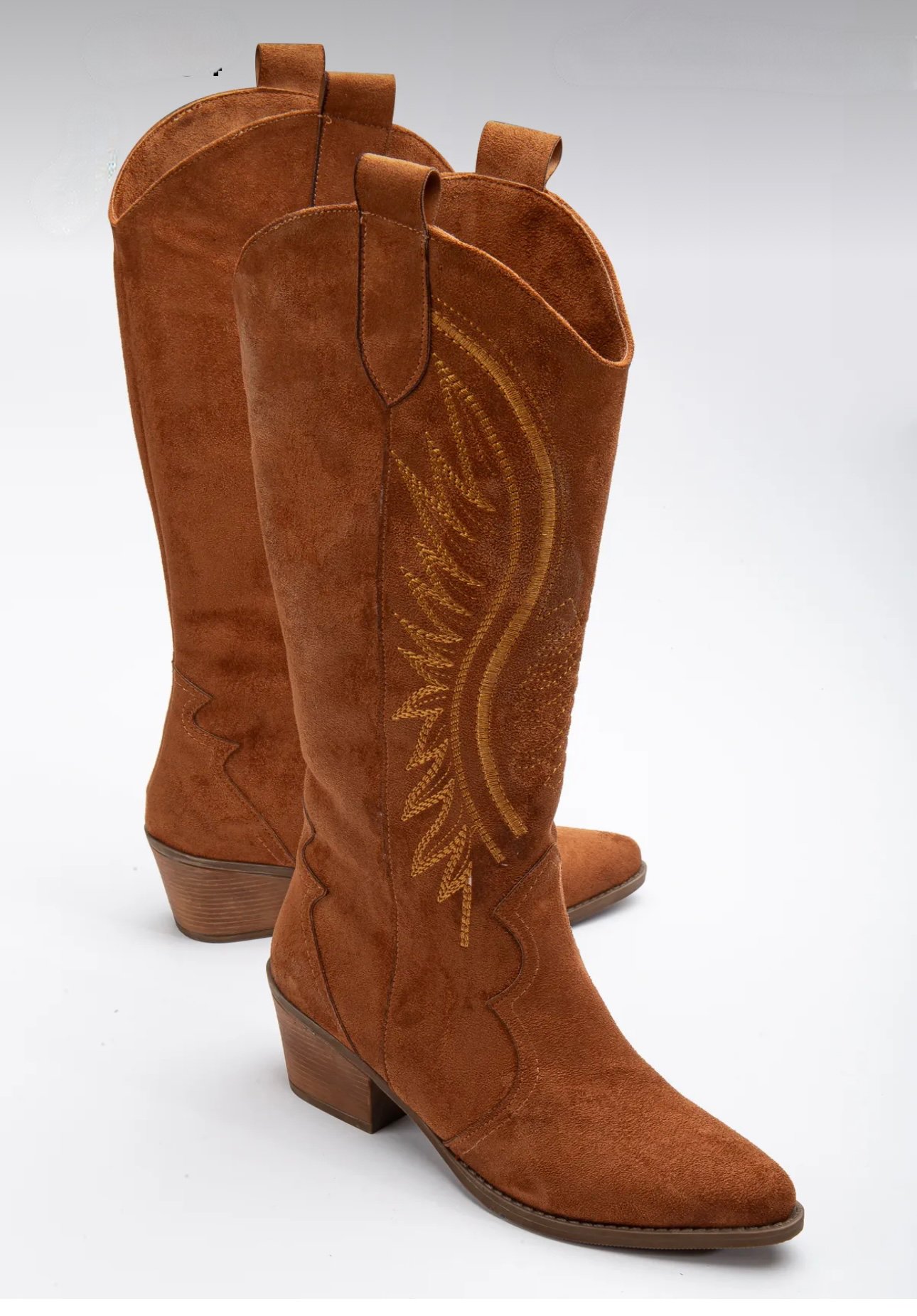 Blovi Süet Kovboy Çizme Kahverengi - LONG BOOTS