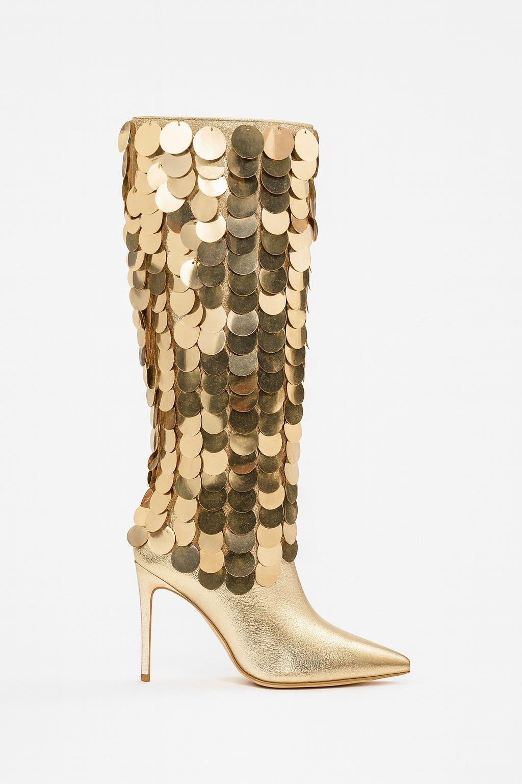 Briana Çizme Gold - Özel Tasarım Çizme